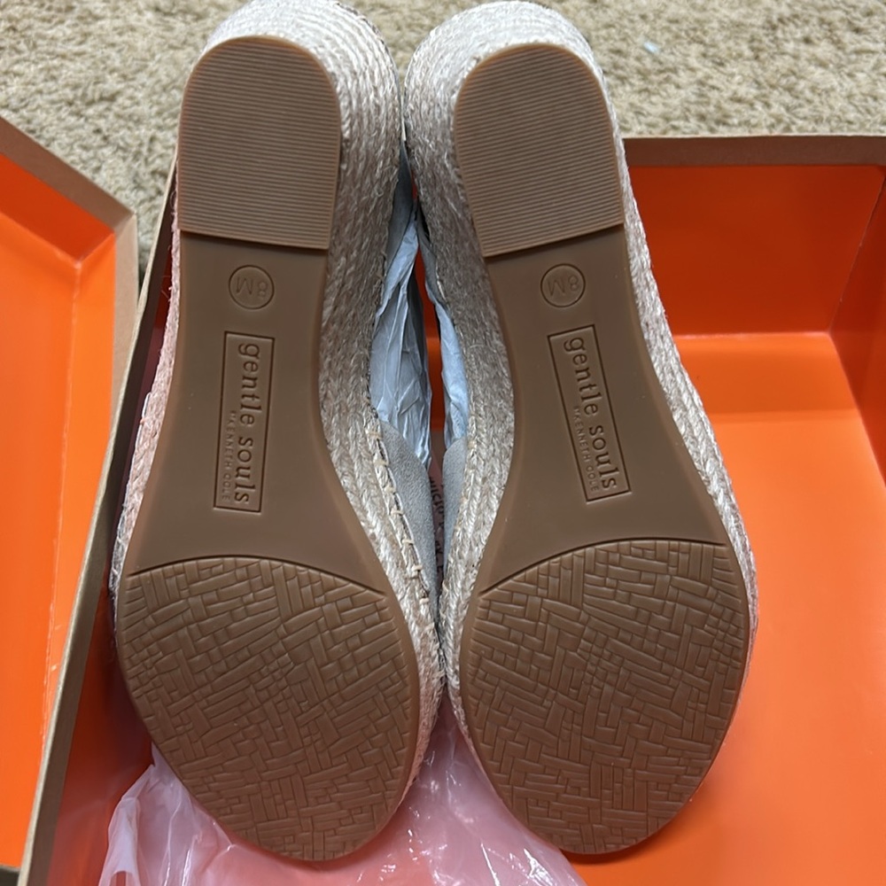 gentle souls Cream Espadrilles with Ankle Strap and Textured Upper - Picture 3 of 5